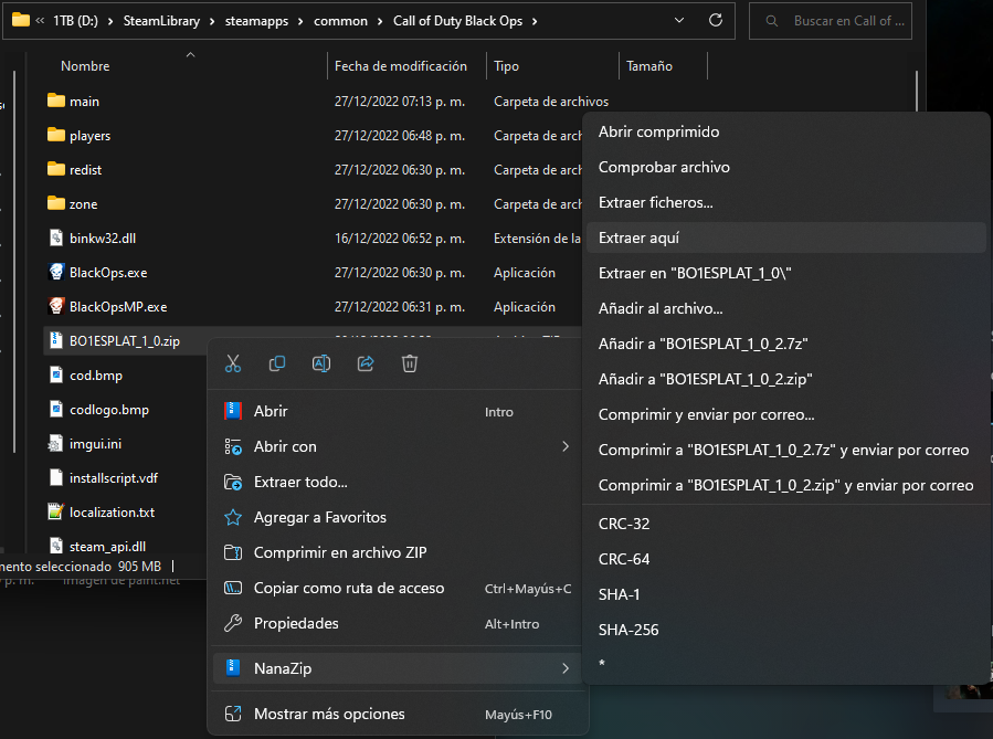 Extraer archivos Black Ops