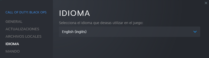 Steam idioma English